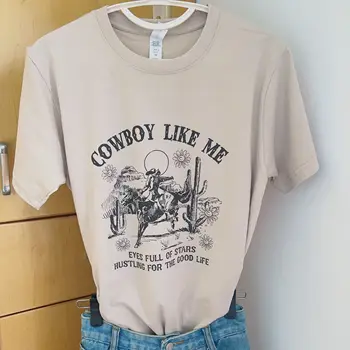 Cowboy Like ME, женская футболка с изображением инди-панк-рок-группы, женские топы, базовые футболки с круглым вырезом