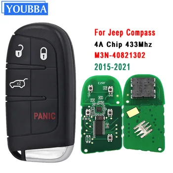 YOUBBA 4B Aftermarket Smart Remote Key 433 МГц 4A Бесключевой для Jeep Renegade Compass C-CUV Trailhawk SIP22 M3N-40821302 68250335AB