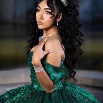 Новое поступление, зеленое пышное платье принцессы, бальное платье 2023, вечернее платье с 3D бабочкой, милое платье на день рождения 16, Vestido De Noiva