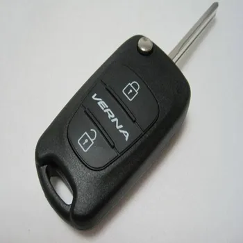 DAKATU 10шт Пустой 3-кнопочный сменный Флип-кейс для дистанционного ключа автомобиля для Hyundai Verna Брелок для ключей без ключа Крышка кейса