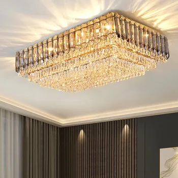 Современный роскошный 3-цветной потолочный светильник с затемнением 85 ~ 265 В, светодиодный Хрустальный светильник для виллы, гостиной, ресторана, гостиничного зала.