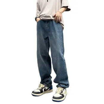 Джинсы, мужские вышитые американские брюки на молнии, штаны для нищих с хай-стрит
