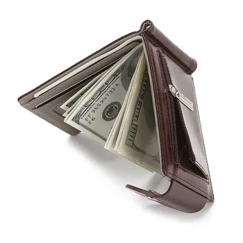 Женский кошелек с застежкой для денег, Кожаная монета, мужской кредитный зажим, тонкие держатели, чехлы, сумка для карт на молнии