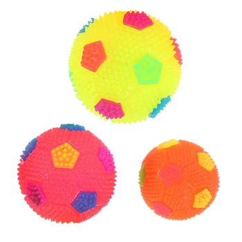 3 Шт Флэш-футбольная игрушка Массажные Мячи Игрушки Мигающие Массажные Резиновые Надувные Цветные Пластиковые Дети Малыш