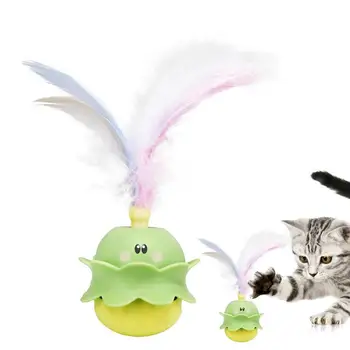 Игрушки для кошек Электрические интерактивные игрушки для помещений с мячом и пером Автоматическая погоня за упражнениями Лазерная игрушка USB Перезаряжаемая