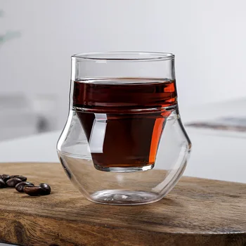 Новая Кофейная чашка из двойного стекла, Кружка малой емкости 100 мл, Чайная чашка с двойным верхом и одинарным дном, Двойная чашка Tazas De Café