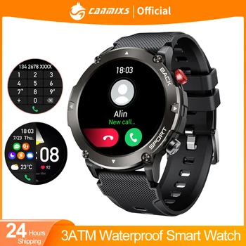 CANMIXS C21 Прочные Смарт-Часы Мужские 3ATM Водонепроницаемый Спортивный Фитнес-Трекер Bluetooth Call Smartwatch 2022 Для Android IOS На Открытом воздухе