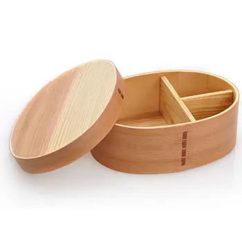 Ретро Портативная Деревянная коробка для бенто для ланча на открытом воздухе С изоляцией из нескольких сеток Для взрослых и детей, Деревянная коробка для ланча, Посуда для суши и пикника.