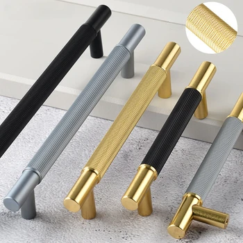 Новые китайские Дверные ручки кухонного шкафа Легкие Роскошные Ручки для мебели с рифленым ящиком для шкафа длиной 490 мм