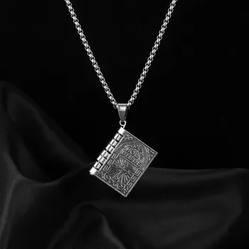 2023 Панк-готическое ожерелье с откидной книжкой для мужчин и женщин с библейской книгой в стиле меньшинств, длинные ювелирные изделия