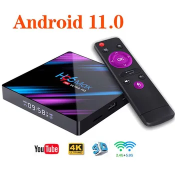 H96 MAX RK3318 Smart TV Box Android 11 4G 64GB Youtube Двойной Wifi медиаплеер 4K H96MAX TVBOX Android 11,0 2G 16G телеприставка