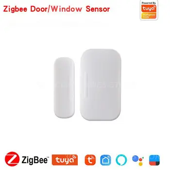 Маленький дверной датчик Zigbee Smart Life с датчиками открытия/закрытия дверей и окон с низким энергопотреблением