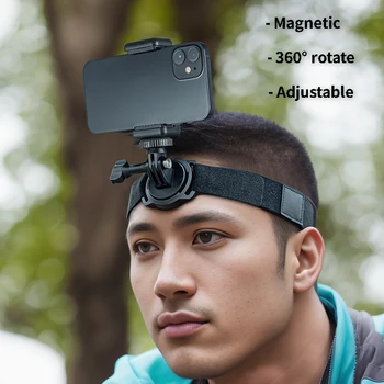 Сильное магнитное оголовье для спортивной камеры смартфона, Быстросъемный регулируемый головной ремень для gopro 11 10 Insta360 X3 для iPhone