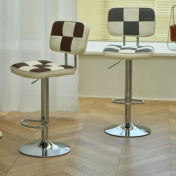 стойка регистрации с регулируемой стойкой, высокие кухонные табуреты, дизайнерские барные стулья для отдыха в офисе, Кожаная кухонная мебель Taburete Barra HY