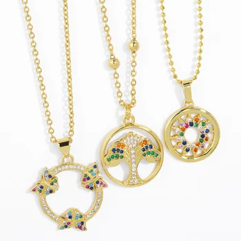 V & YIDOU Персонализированный цветной кулон с микро-инкрустацией из циркона, модное ожерелье с бабочкой в стиле ретро, оптовая продажа ювелирных изделий