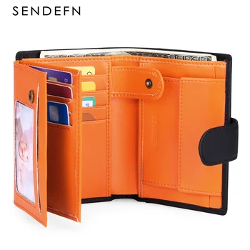 Мужской кошелек SENDEFN с короткой противоугонной щеткой, кожаный кошелек в европейском и американском стиле, соответствующий цвету Zero Wallet 5241