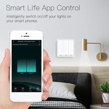 Требуется нейтральный провод интеллектуального выключателя света Tuya, приложение Sigmesh Multi-control Smart Life, совместимое с Bluetooth, Работает с Alexa Google