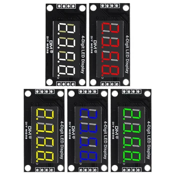 TM1637 Светодиодный Дисплейный Модуль для Arduino 4-Значный 7-Сегментный 0,36-Дюймовый Индикатор Времени Модуль Трубки Красный/Зеленый/ Синий/Желтый /Белый
