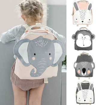 Детский рюкзак с животными, рюкзак для девочек и мальчиков, школьная сумка для малышей, сумка для детского сада с рисунком кролика, бабочки и льва