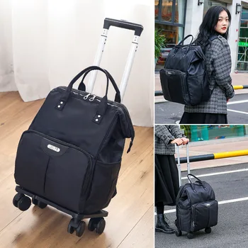 2023 Сумка на колесиках для путешествий, сумки-тележки, женский рюкзак на колесиках, Оксфордский чемодан на колесиках большой емкости, чемодан на колесиках