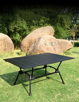 Открытый Портативный алюминиевый складной стол Gaeden Черный Складной стол для кемпинга, киоск для барбекю, Дорожный стол для пикника