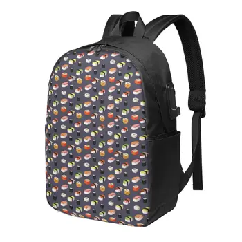 Японский школьный рюкзак с рисунком Суши большой емкости для ноутбука, Модный Водонепроницаемый Регулируемый Спортивный рюкзак для путешествий