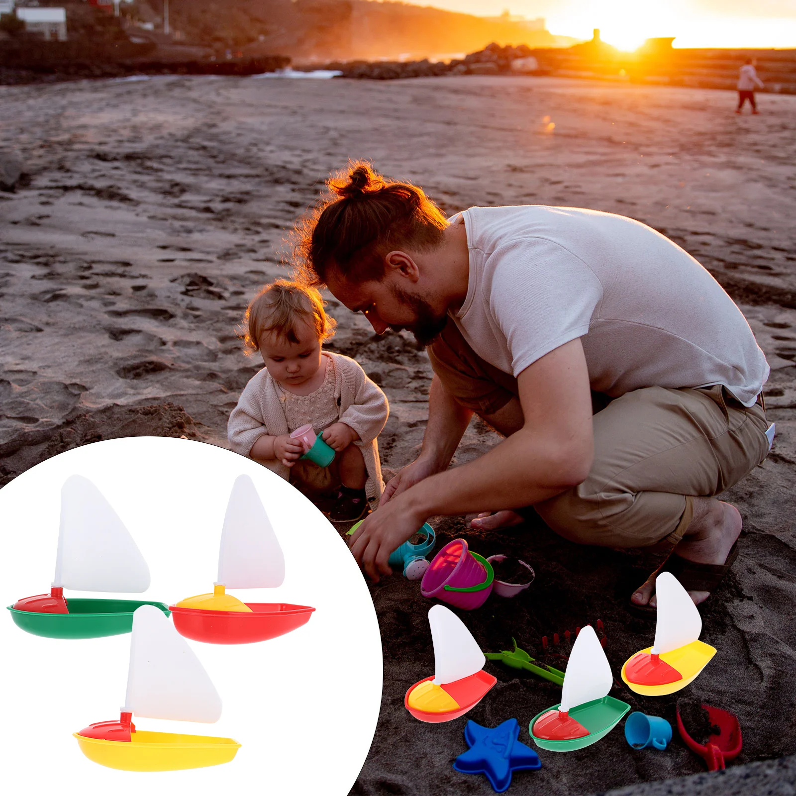 1 Комплект 3шт Мини-Пластиковая Парусная Лодка Игрушки Для Детей Детские Декорации Игрушки для Ванны для Детей Todders Kids (Разные Цвета, Маленькие + 1