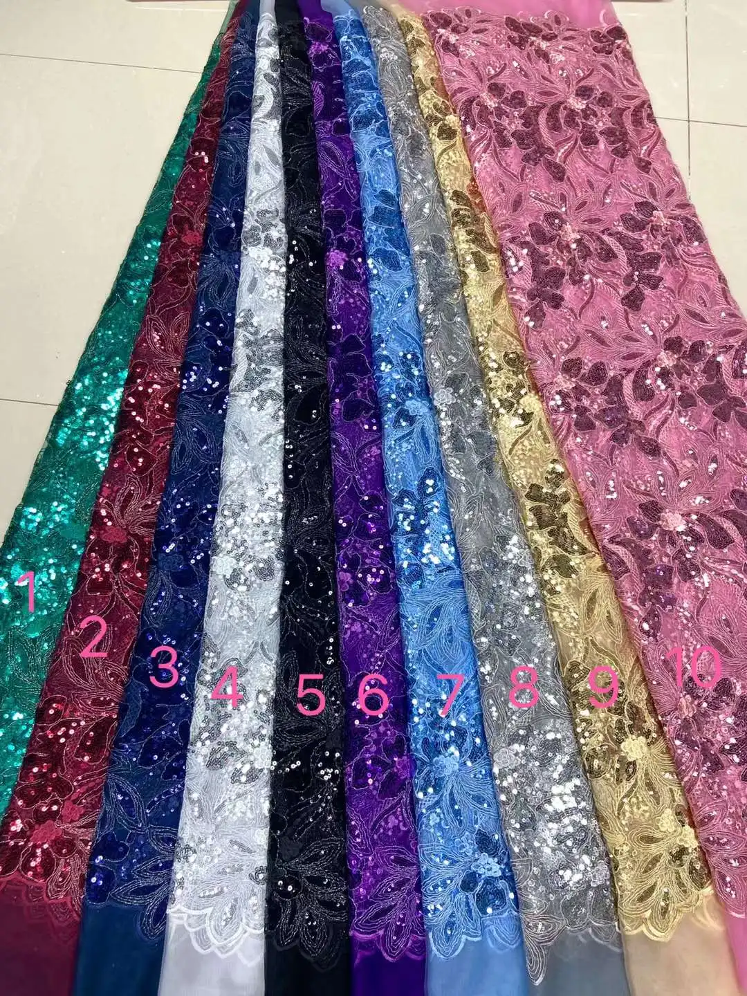 2023 розовая высококачественная африканская французская кружевная ткань с 3D блестками, сшитое из новейшей европейской пряжи платье из нигерийской ткани 2