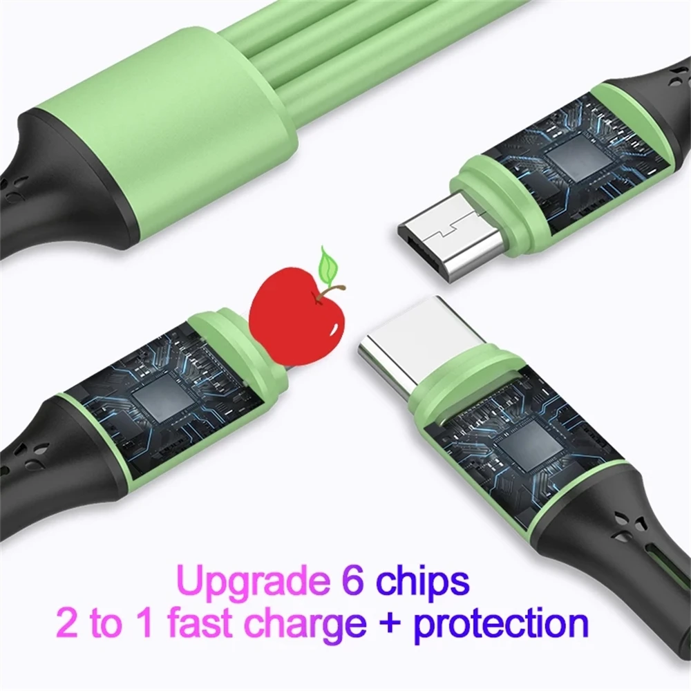 3 в 1 5A Быстрая Зарядка USB Кабель Зарядного Устройства Для iPhone 13 X Type-C Android Micro USB Samsung A51 Huawei Кабель Для Зарядки Аксессуары 5