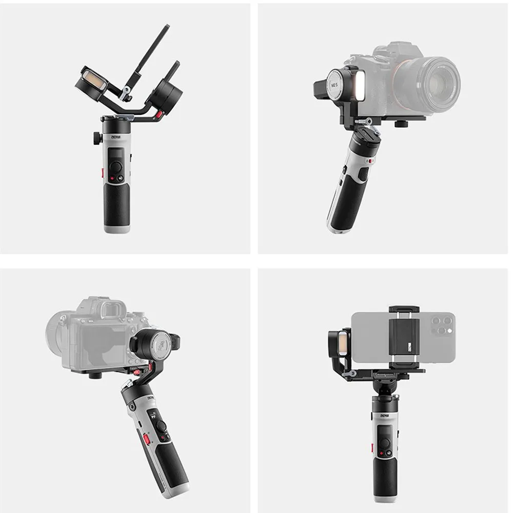 3-осевой карданный стабилизатор Zhiyun Crane M2S для легкой беззеркальной камеры Actioncams Смартфона iPhone 13 5