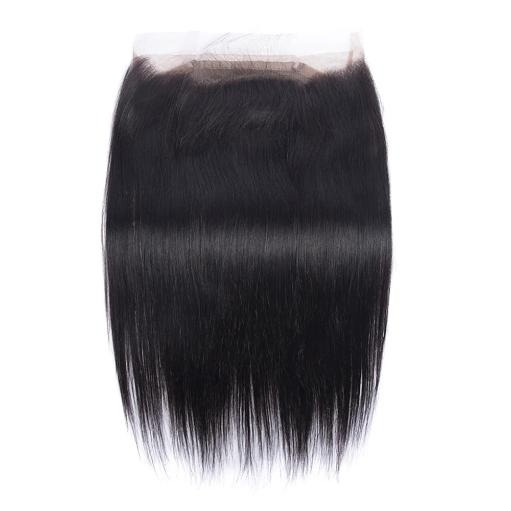 360 Прямых HD кружевных фронтальных накладок Бразильское наращивание человеческих волос Может соответствовать пучкам волос 360 HD Bone Straight Lace Frontal 1B 3