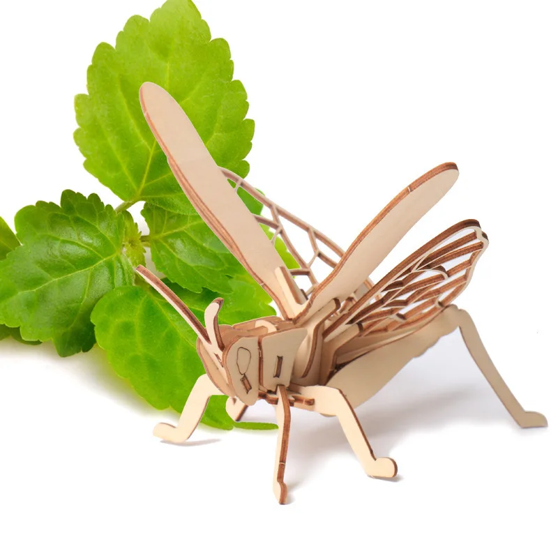 3D Набор деревянных головоломок с насекомыми, Модель скелета насекомого животного, Деревянные поделки своими руками, 3D Игрушки-головоломки, Подарки для детей, подарки для взрослых 3