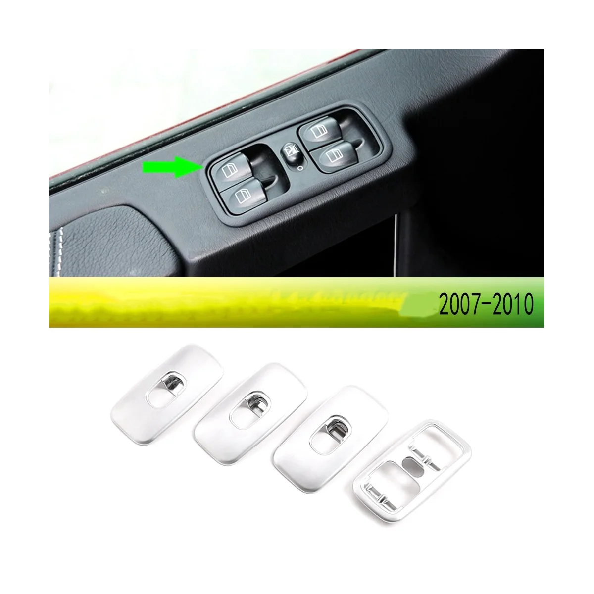 4шт Серебряная крышка переключателя стеклоподъемника Декоративная отделка для G Class W463 G500 2007-2010 3