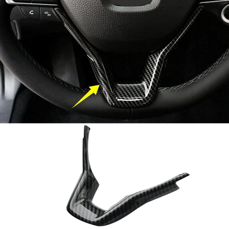 4шт Черный автомобильный Каркас рулевого колеса в стиле углеродного волокна, Защитная Накладка для HONDA ACCORD 2018 2019 1