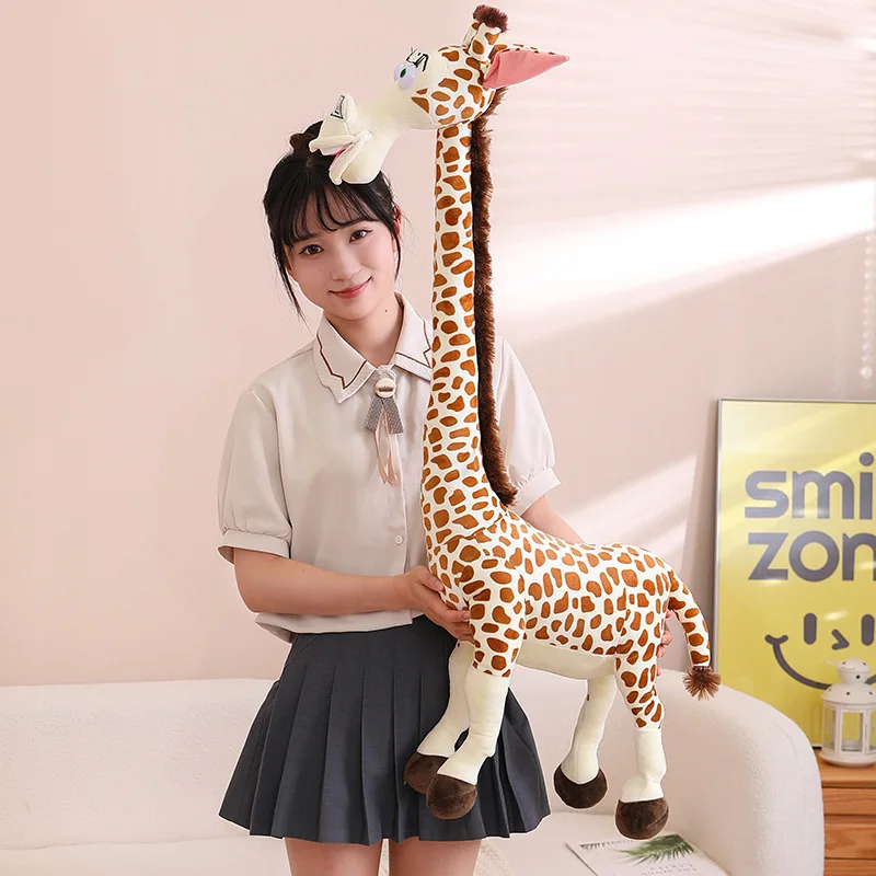 60/80/120 см Каваи Мадагаскарский жираф Плюшевые игрушки Большой размер Мультяшные куклы-жирафы Мягкие для детей на День рождения Рождественский подарок 0
