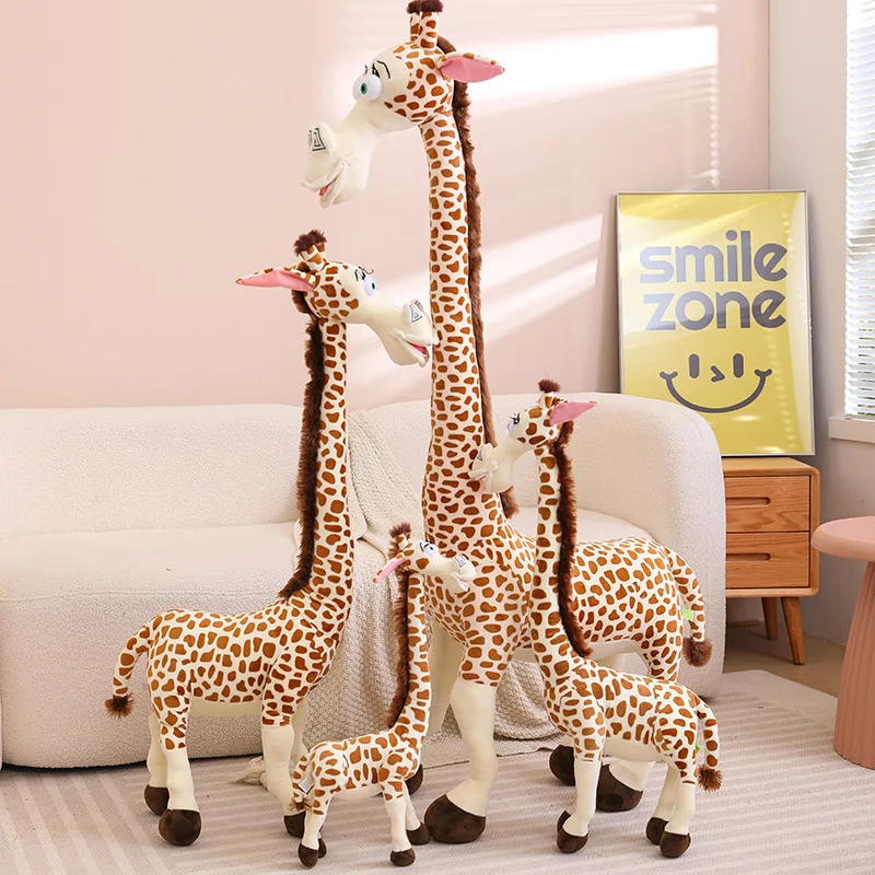 60/80/120 см Каваи Мадагаскарский жираф Плюшевые игрушки Большой размер Мультяшные куклы-жирафы Мягкие для детей на День рождения Рождественский подарок 3