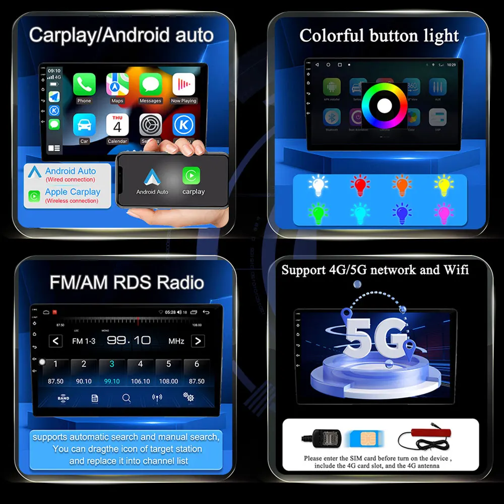 Android 13 для Citroen C5 2 2008-2017 Автомобильный радиоприемник Carplay Монитор с сенсорным экраном Навигация GPS Авторадио Видеоплеер Мультимедиа 4