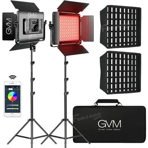 GVM 1000D Photography Lighting от 3200 до 5600K RGB LED Video Light С приложением Управления Bluetooth Для Студийной Трансляции Фильмов 1