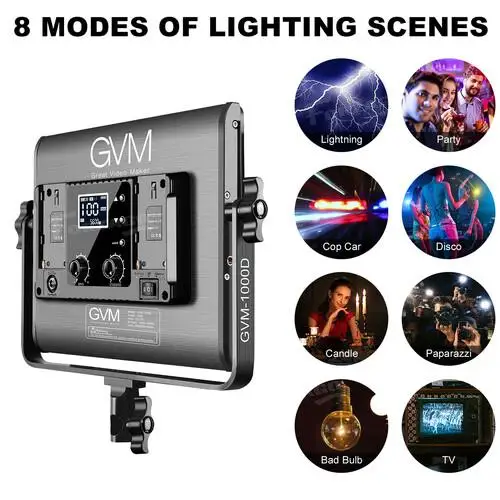 GVM 1000D Photography Lighting от 3200 до 5600K RGB LED Video Light С приложением Управления Bluetooth Для Студийной Трансляции Фильмов 3