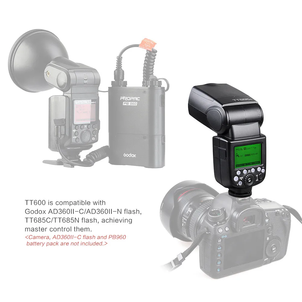 Godox TT600 2.4G Беспроводная Камера GN60 Master/Slave Вспышка Speedlite Speedlight для Canon Nikon Pentax Olympus Fujifilm 5