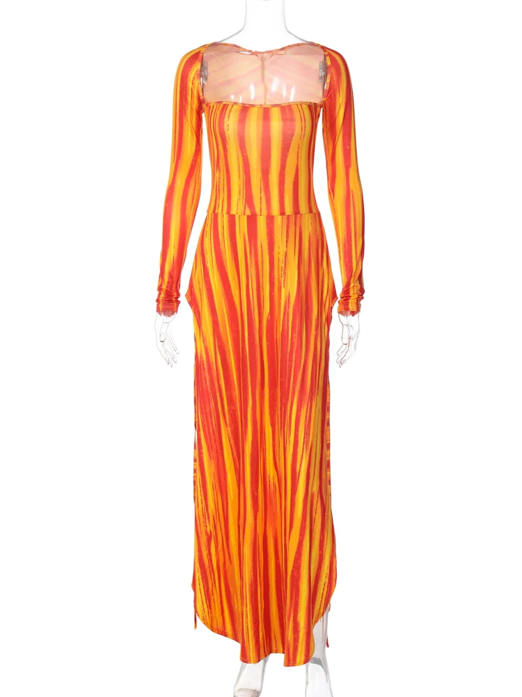 Hawthaw Women 2023 Осень-зима, клубная уличная одежда с длинным рукавом, Вечернее облегающее длинное платье, Оптовые товары для бизнеса 5