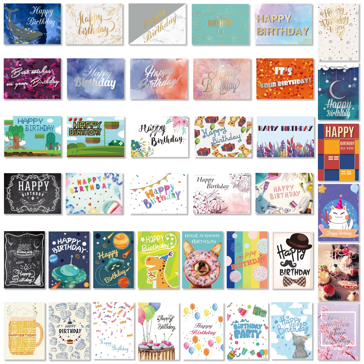 Partykindom 40ШТ Поздравительных открыток с 40ШТ конвертов Креативные поздравительные открытки Оптом в коробке 0