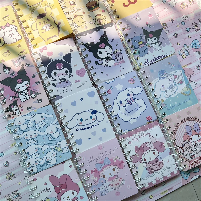 Sanrio Kuromi Cinnamoroll Kawaii Блокнот Детский Утолщающий Справочник Милые Модные Мини-Книги Мягкая Копия Маленький Мультяшный Блокнот 1