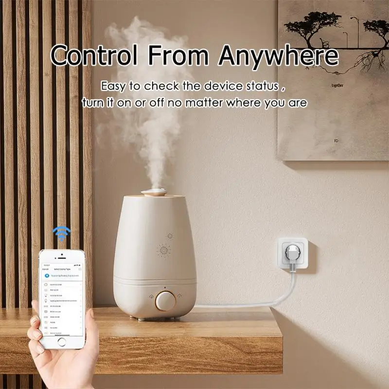 eWeLink WiFi Smart Socket 20A EU Smart Plug С Функцией Контроля Мощности Синхронизации Голосового Управления Работа С Alexa Google Home 2