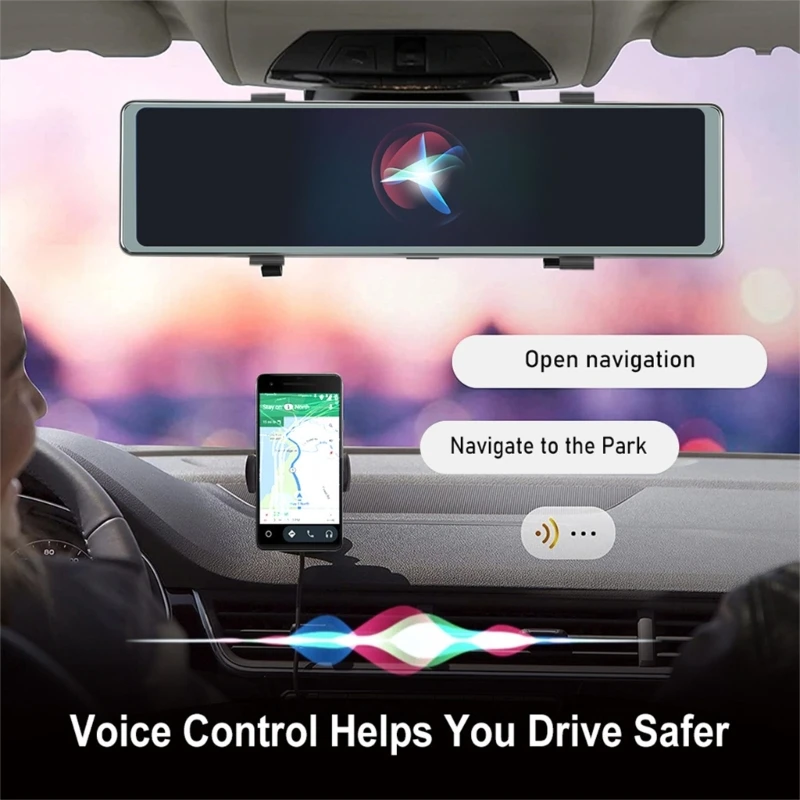 Беспроводной смарт-монитор Carplay Auto с голосовым управлением, FM-передатчик, мультимедийный плеер Mirrorlink, совместимый с Bluetooth, H9EE 5