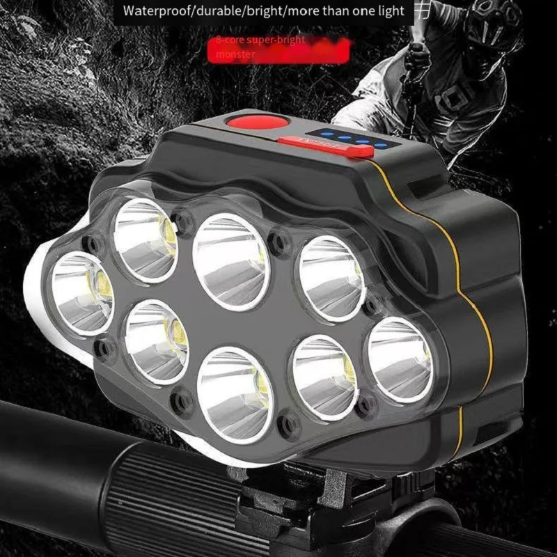 Велосипедный фонарь Перезаряжаемый Сильный свет Супер яркая фара для ночной езды Водонепроницаемое Снаряжение для езды на горном велосипеде 4