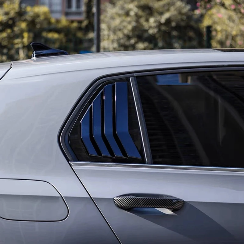 Глянцевая Черная Накладка на заднюю боковую вентиляционную решетку, четверть окна, жалюзи, накладка для Volkswagen Golf MK8 2021-2023 Запчасти 3