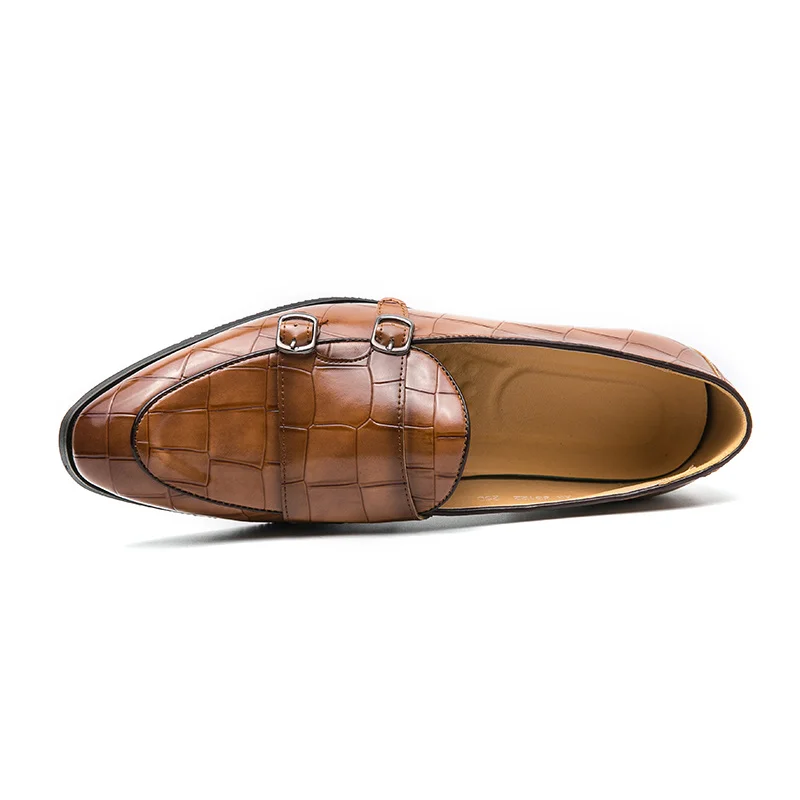 Дизайнерская брендовая черная кожаная обувь, оригинальное коричневое деловое офисное платье, европейская и американская мужская обувь Большого размера： 38-48 2