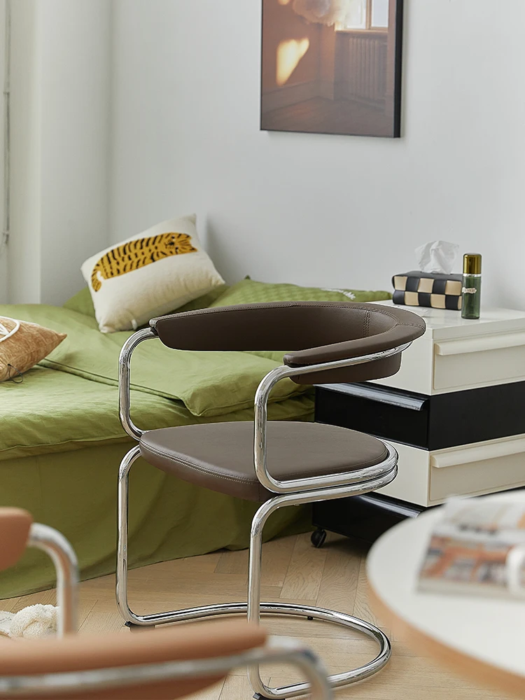 Дизайнерский легкий Роскошный обеденный стул MOMO в стиле ретро, туалетный столик, стул для макияжа, простой стул для домашнего ресторана, Скандинавская мебель 5