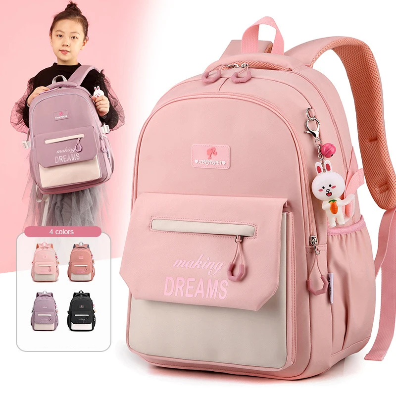Для Femenina Рюкзак Подростковый рюкзак для девочек Детская сумка для учащихся начальных классов 8-14 лет Розовые Школьные Ранцы Mochila Детская сумка для книг 0